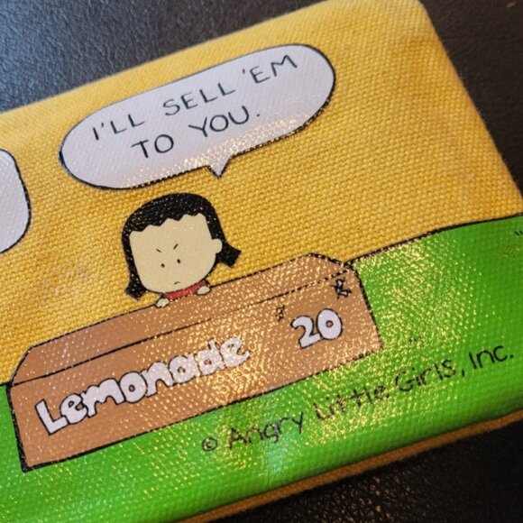 ANGRY LITTLE GIRLS Comic Wallet by Lela Lee in Yellow Sell Family - Picture 6 of 14